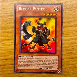 1996 holographic reverse buster yugioh card orcs-en012